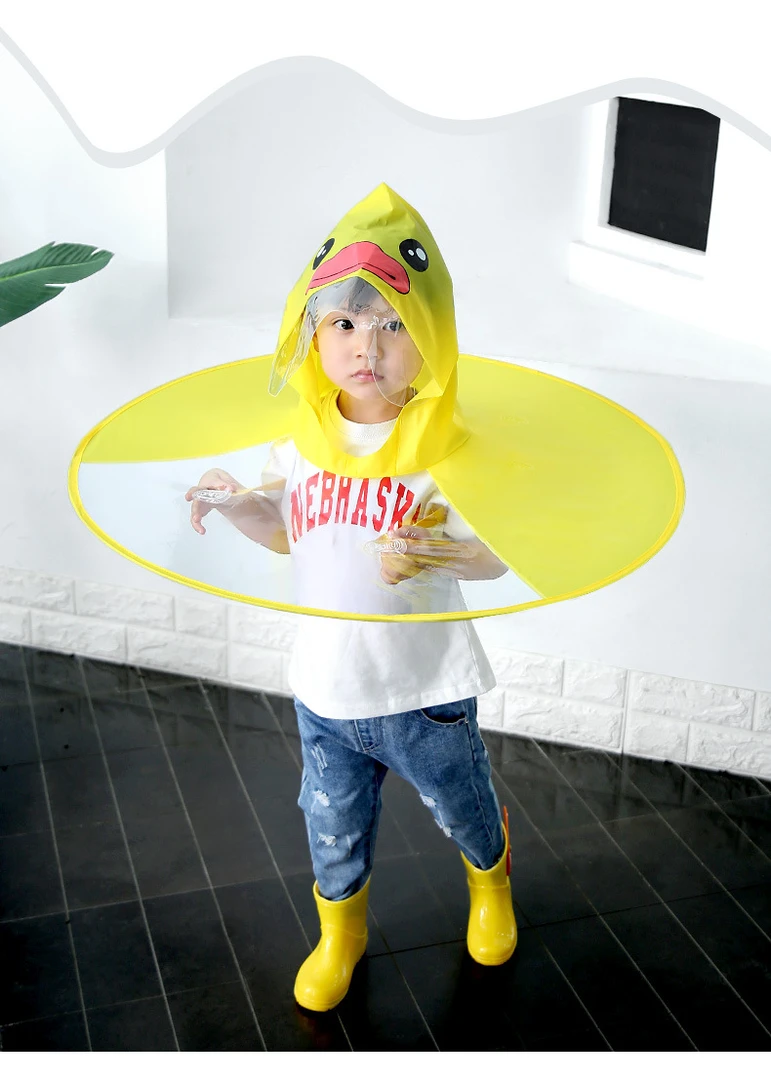 儿童雨衣网红同款小黄鸭雨披幼儿园小孩宝宝雨帽衣宝宝爱用物