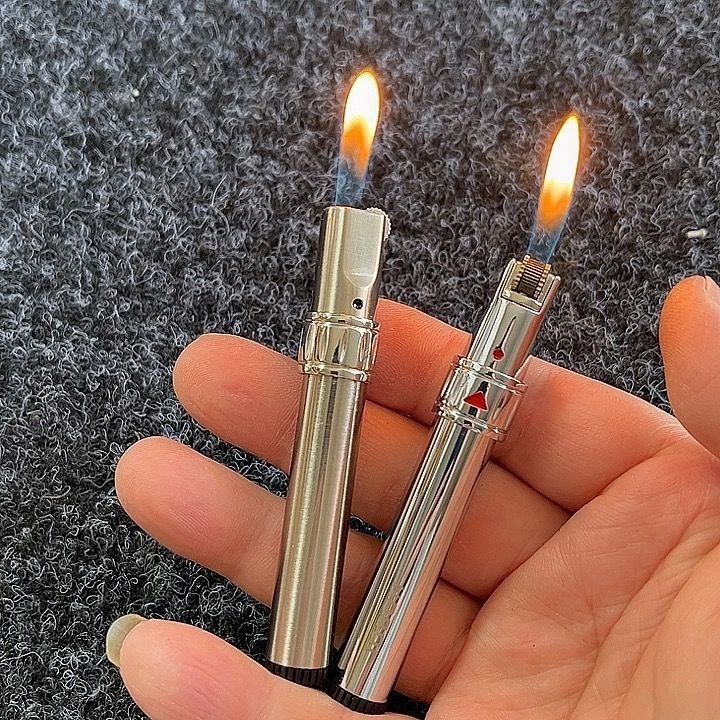 潮玩纤细充气创意火机可放入盒便携旋转点火打火机节日潮玩礼物