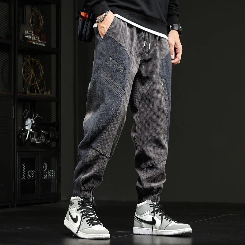 MR.MUDI/穆迪先生高端休闲裤男秋冬款宽松大码抽绳束脚裤卫裤新款