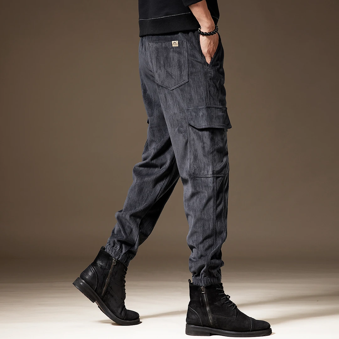 MR.MUDI/穆迪先生高端美式工装裤男冬季新款宽松束脚男士休闲裤