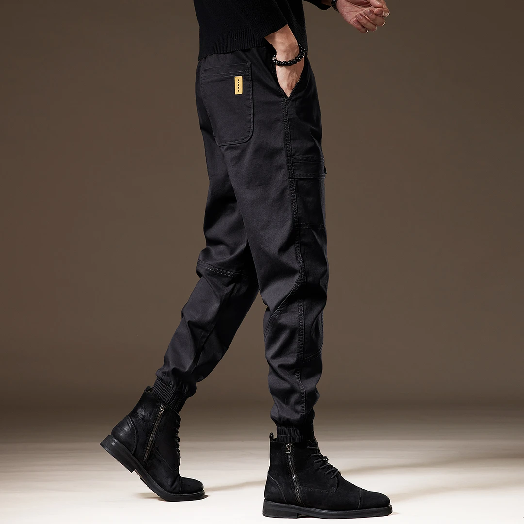 MR.MUDI/穆迪先生高端美式复古工装休闲裤男秋冬季宽松潮束脚裤子