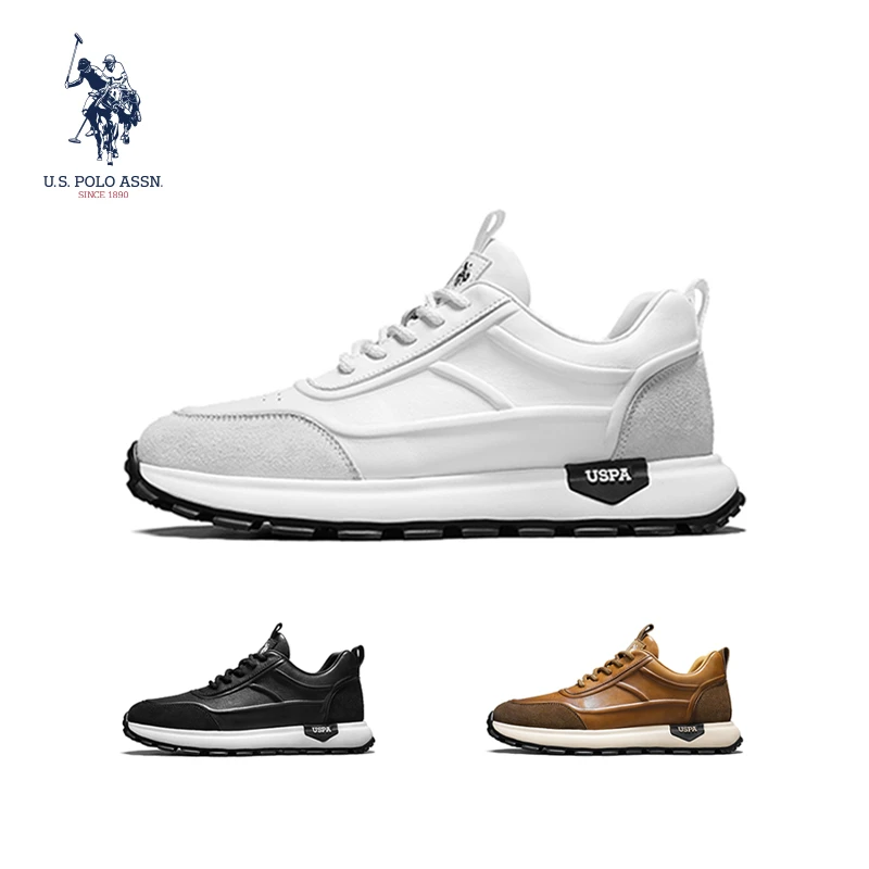 U.S. POLO ASSN.官方品牌2024秋季真皮牛皮休闲运动鞋男UJ613557