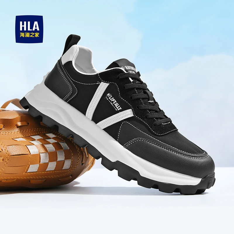 HLA/海澜之家男鞋2024春季新款男士时尚百搭运动鞋透气增高休闲鞋