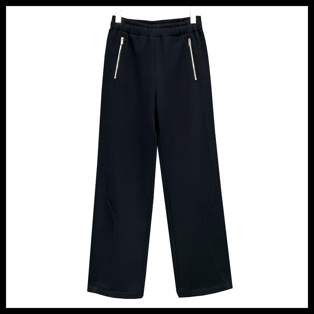 【燚燚对影】冬原创美腿结构线高腰显瘦一体热岩绒加绒加厚直筒卫裤