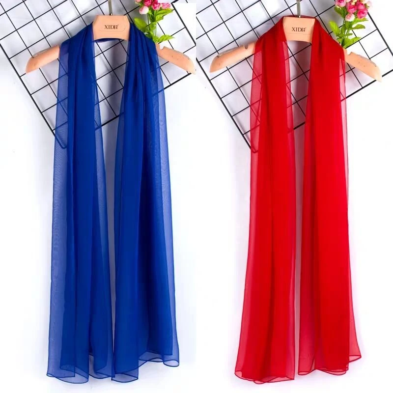 纯色冰丝丝巾围巾长款春秋气质时尚百搭春夏季防晒丝巾旅游沙滩巾