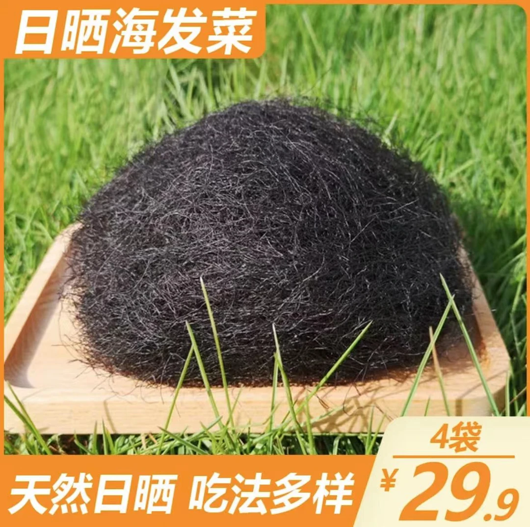 霞浦日晒海发菜干净免洗脆爽营养发财菜头发菜海藻菜凉拌50g/袋