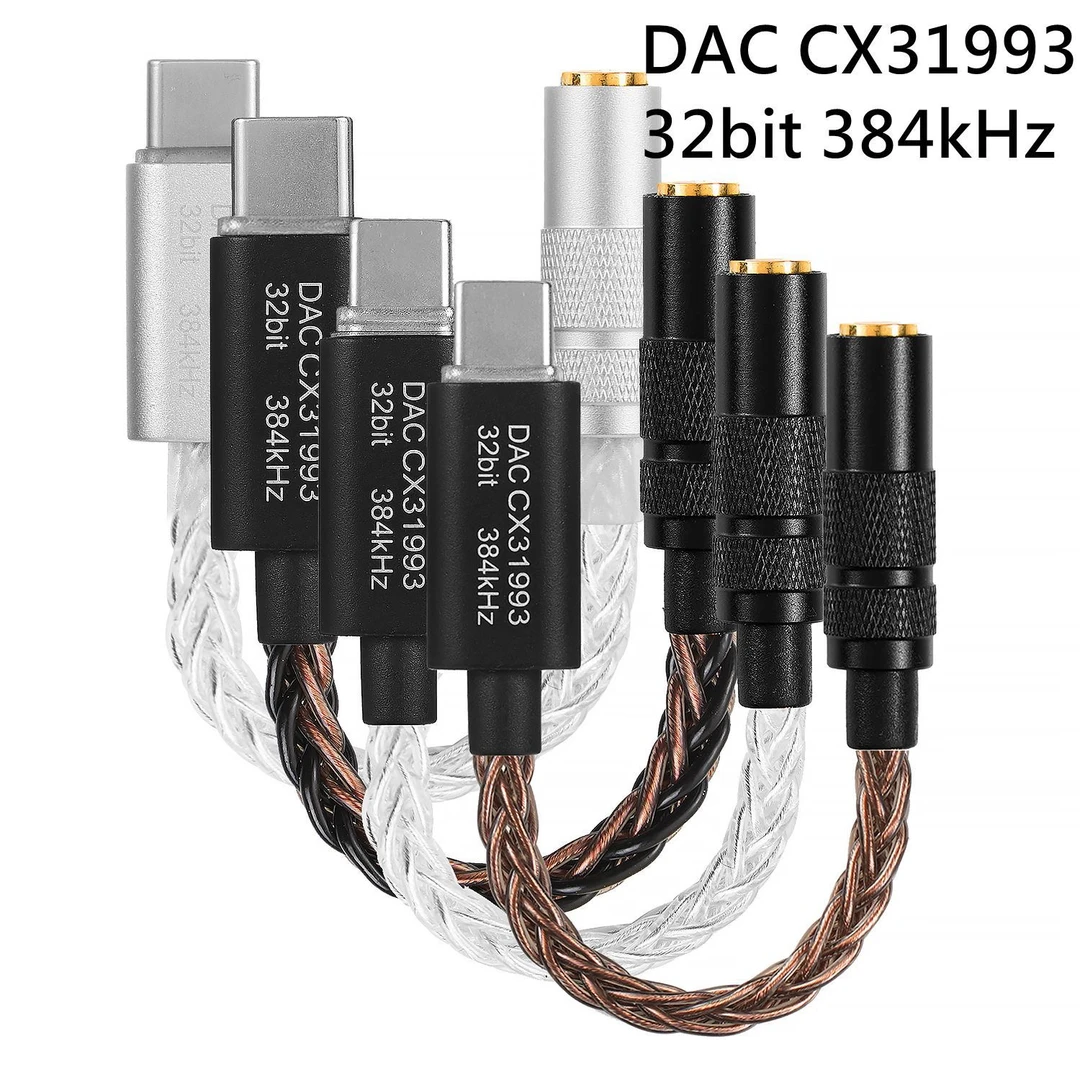 Type-c转3.5音频转接头CX31993数字DAC解码8股镀银耳机小尾巴