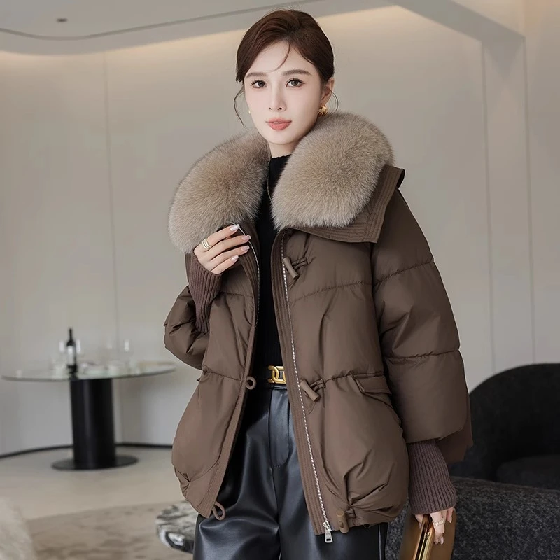 外套女2025年新款大毛领款棉服韩版冬季棉袄宽松时尚棉衣