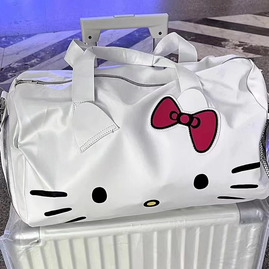 凯蒂猫旅行包短途出行大容量背包多功能卡通旅行袋网红白色休闲