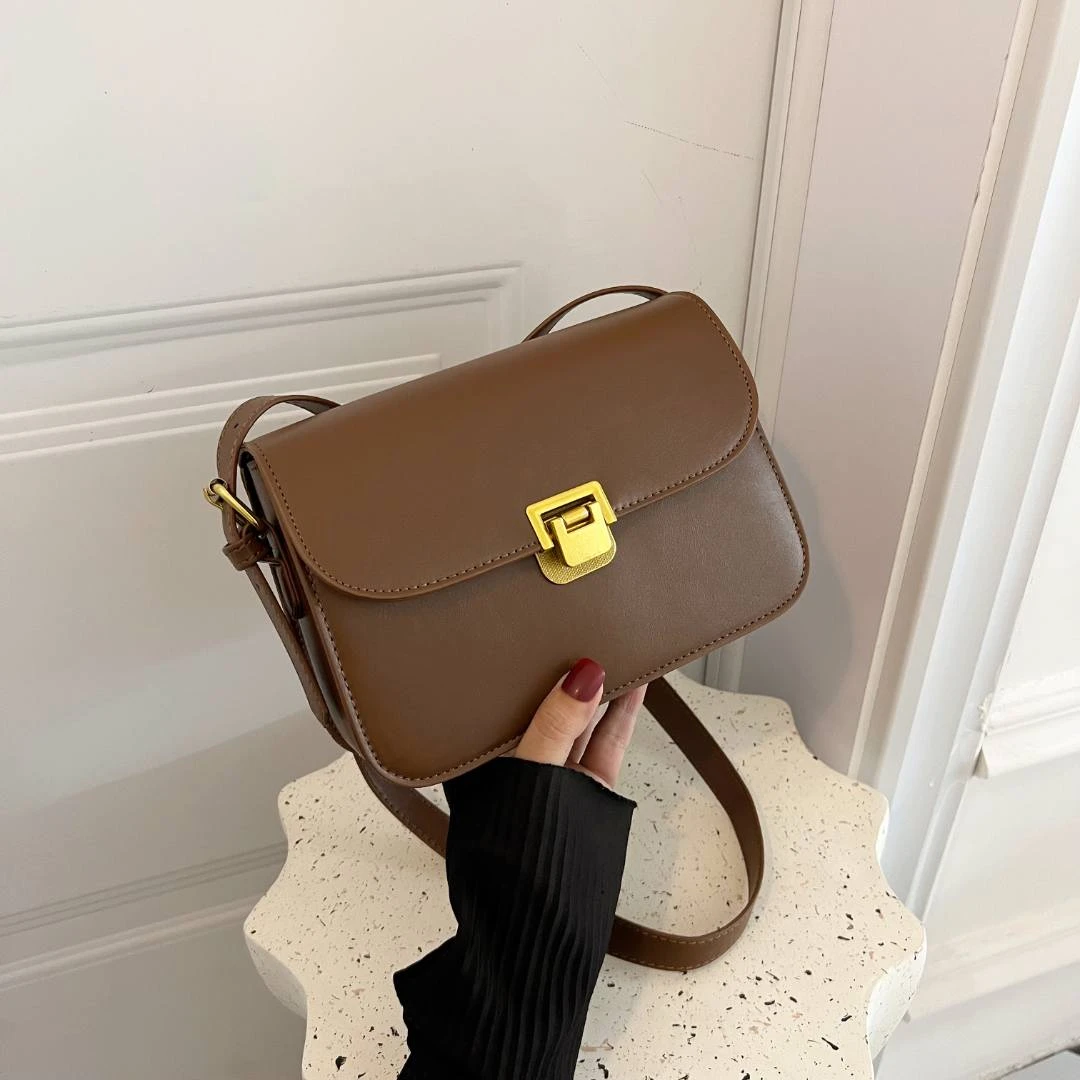 复古简约百搭时尚女士包多层格局大容量方包手提单肩斜挎爆款女包