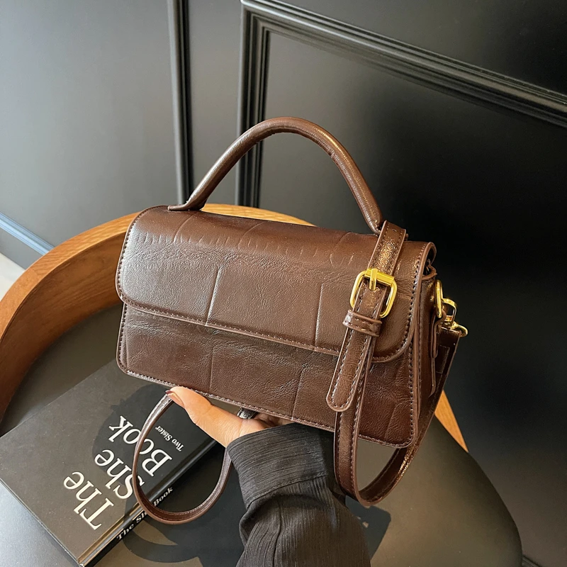 复古小方包女百搭设计手提单肩包时尚潮流休闲质感通勤简约斜挎包