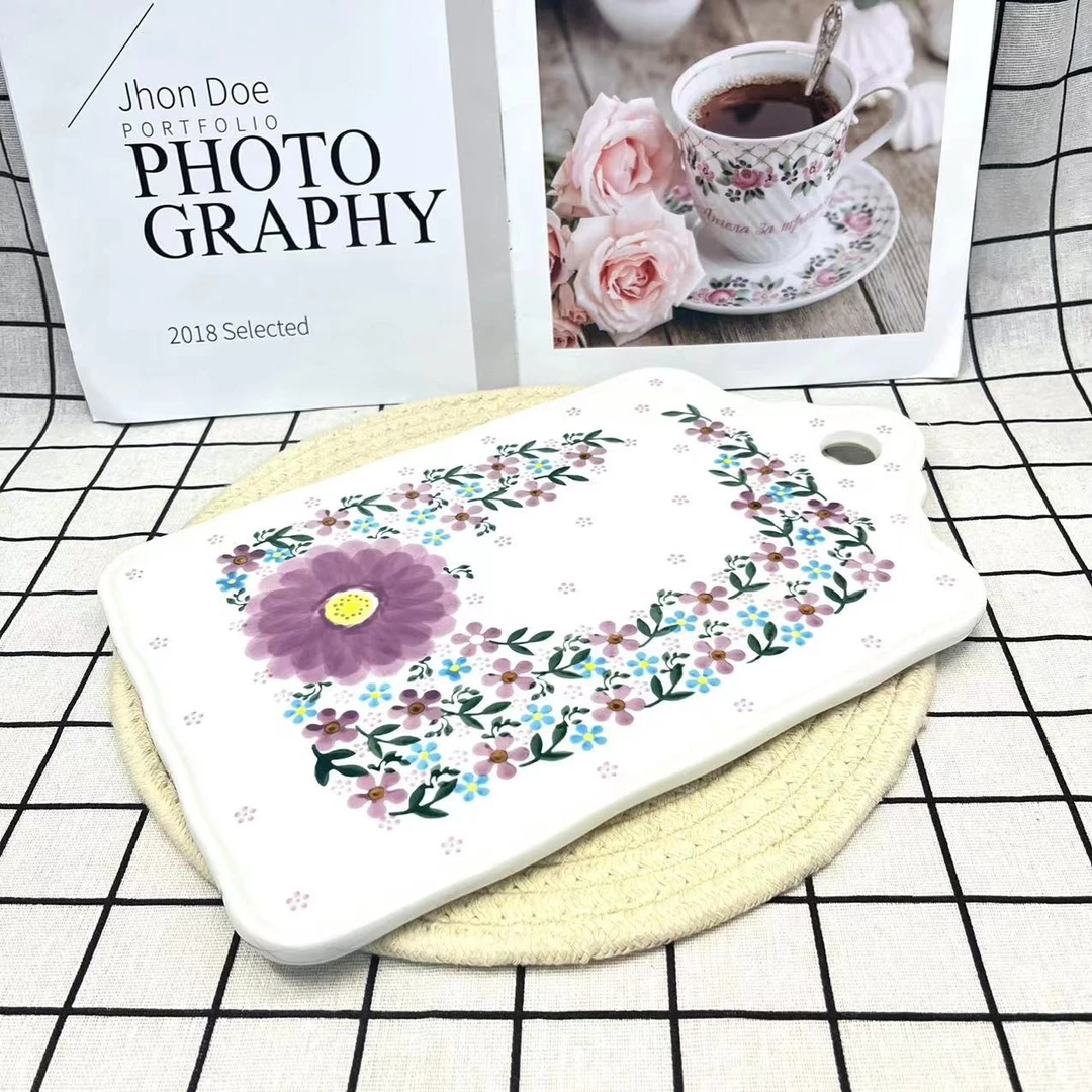 手绘-粉黛丽人12.5寸多功能砧板