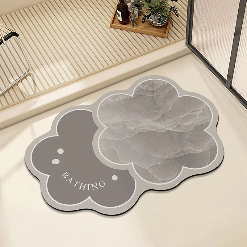 硅藻泥简约花朵地垫卫生间洗澡吸水防滑耐脏进门厕所脚垫浴室垫子