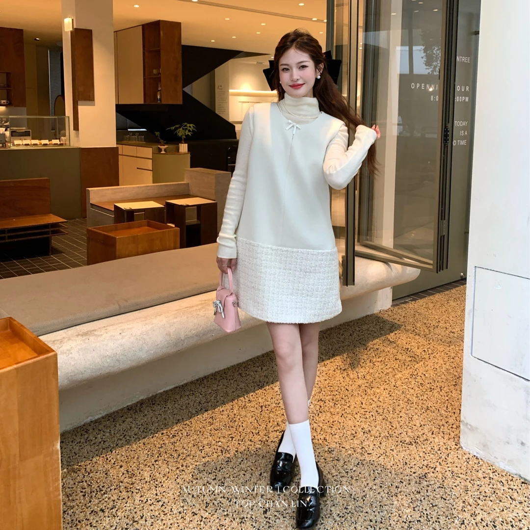 26180 背心呢子连衣裙