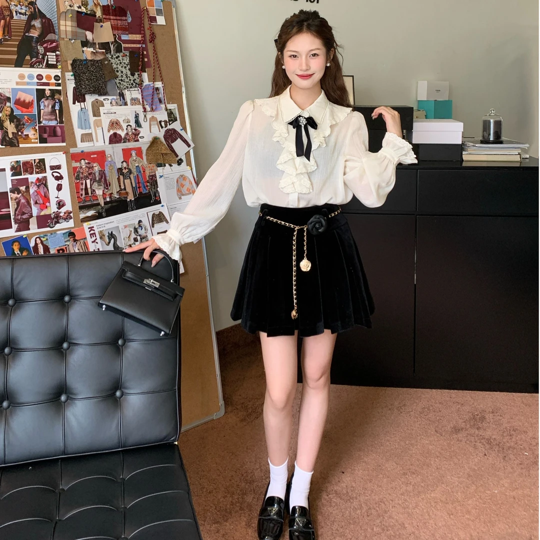 25151 丝绒半身裙