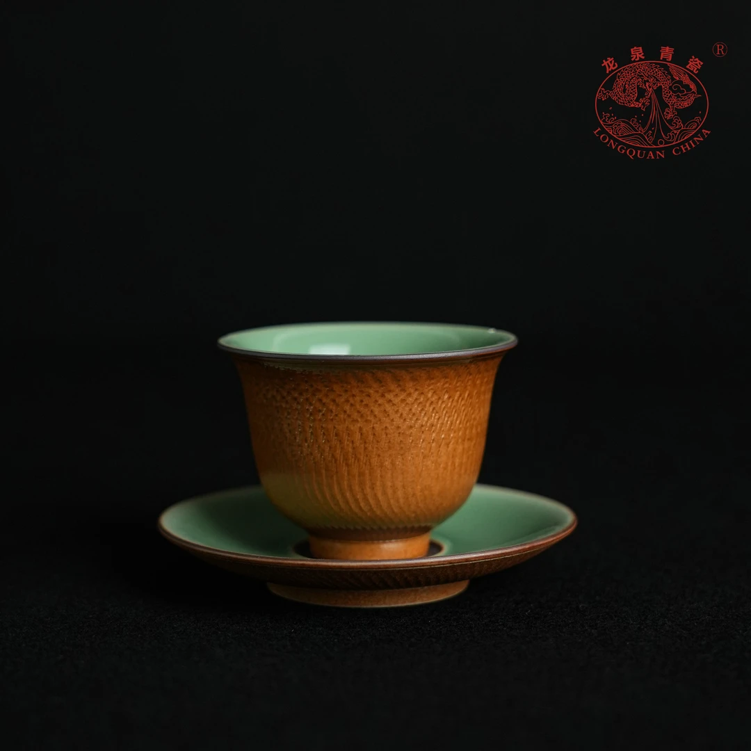 【龙泉青瓷官方正品】铃铛杯盏 功夫茶杯主人杯单杯陶瓷茶盏60ml