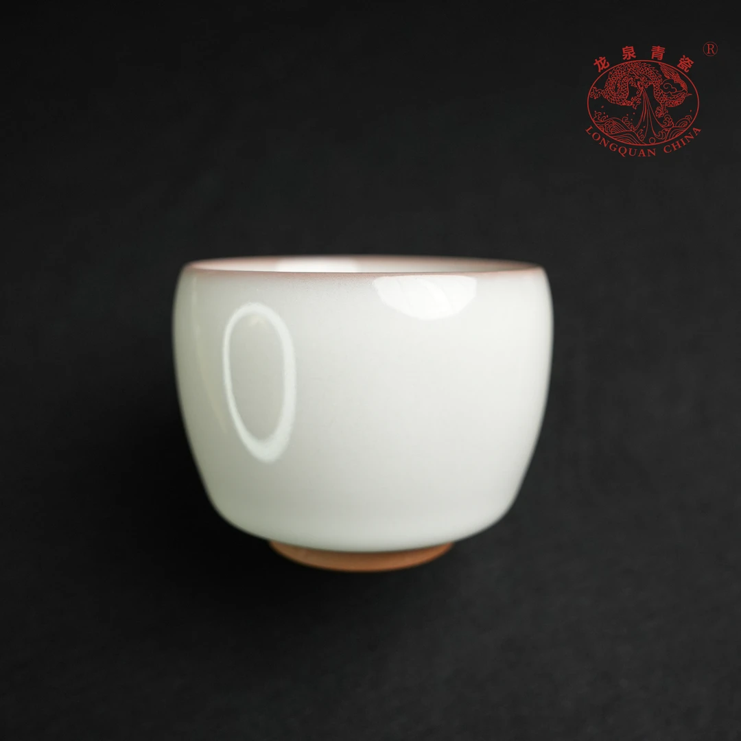 【龙泉青瓷官方正品】猪油冻光面杯 功夫茶杯主人杯品茗杯100ml