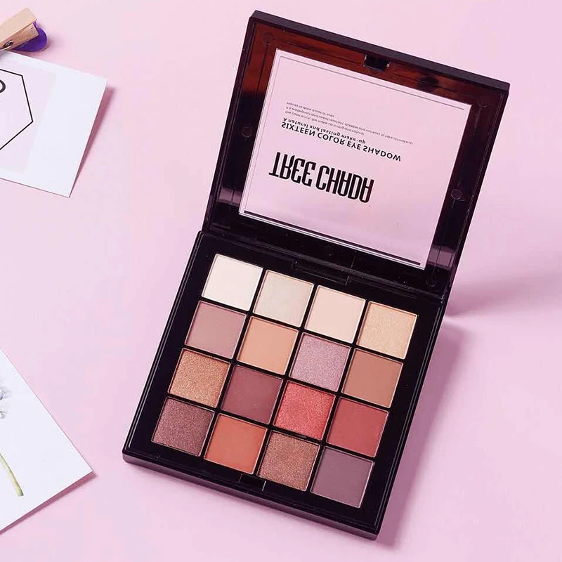 TREECHA16色眼影盘珠光哑光初学者学生ins大地色日常妆防晕染