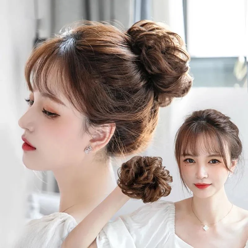 假发发圈女夏懒人扎丸子头假发包盘发神器女假发圈花苞假发发苞