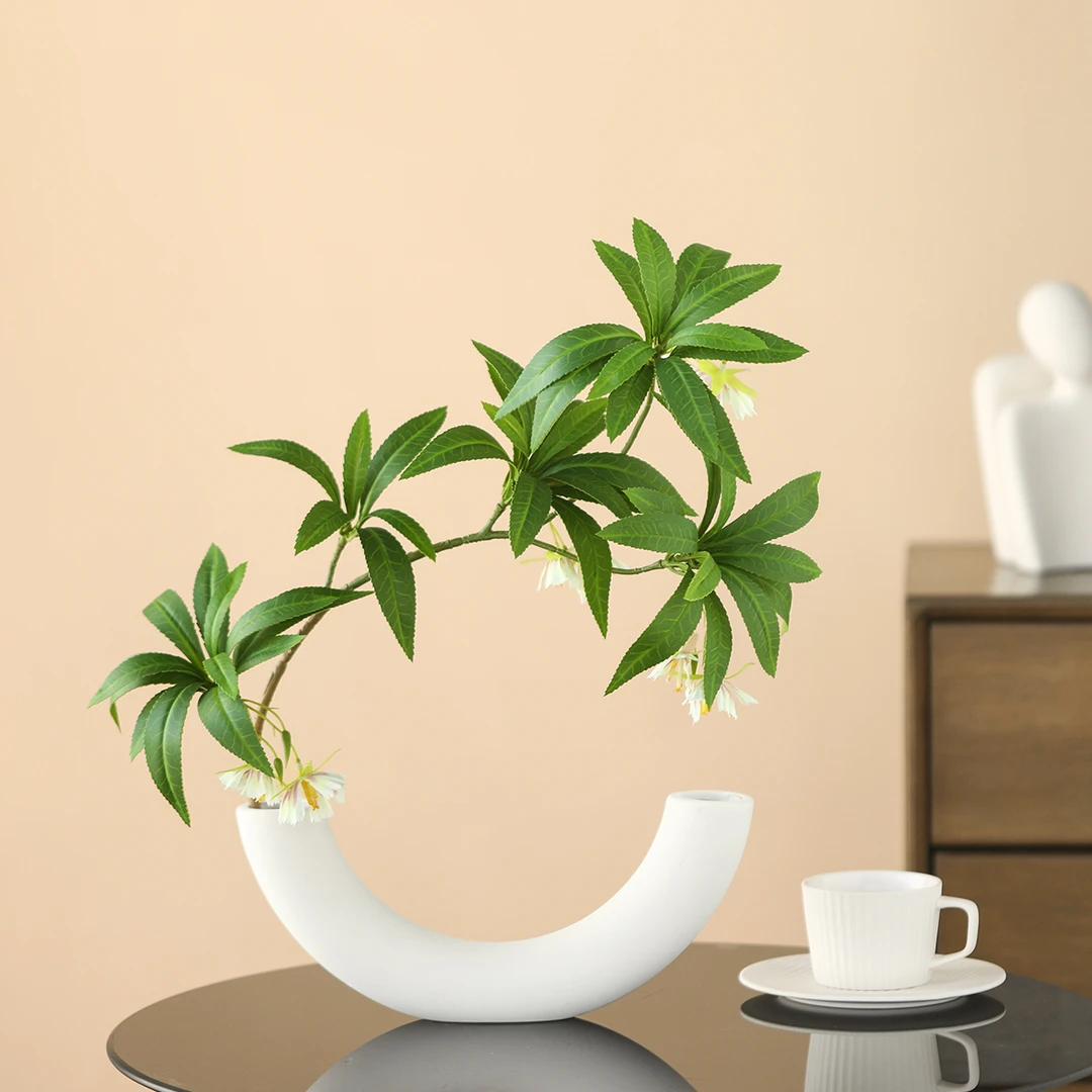 水石榕绿植素烧拉丝花陶瓷花瓶 创意ins风装饰北欧家居桌面摆件