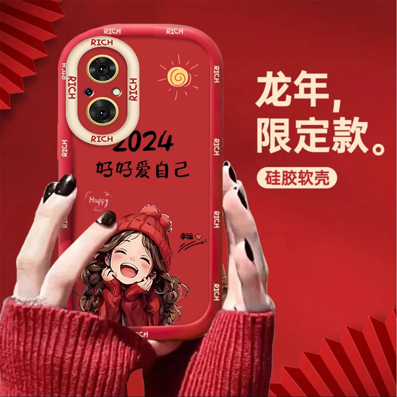 适用荣耀50se手机壳JLH-AN00彩绘创意全包防摔个性2024好好爱自己
