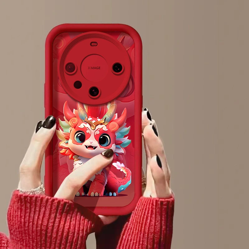 适用华为mate60pro手机壳ALN-AL80彩绘创意防摔个性潮呆萌龙宝宝