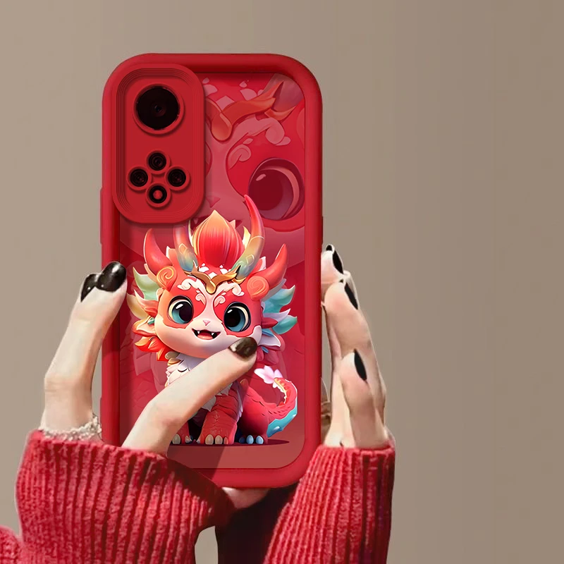适用华为nova9pro手机壳RTE-AL00女款防摔彩绘个性创意呆萌龙宝宝