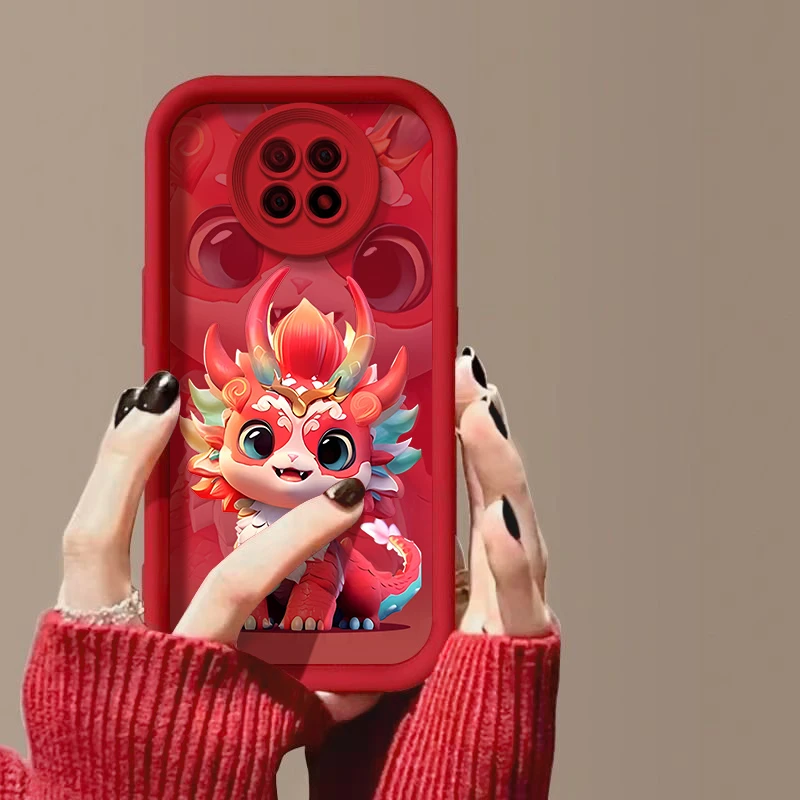 适用红米note95g手机壳M2007J22C全包高级创意防摔个性呆萌龙宝宝