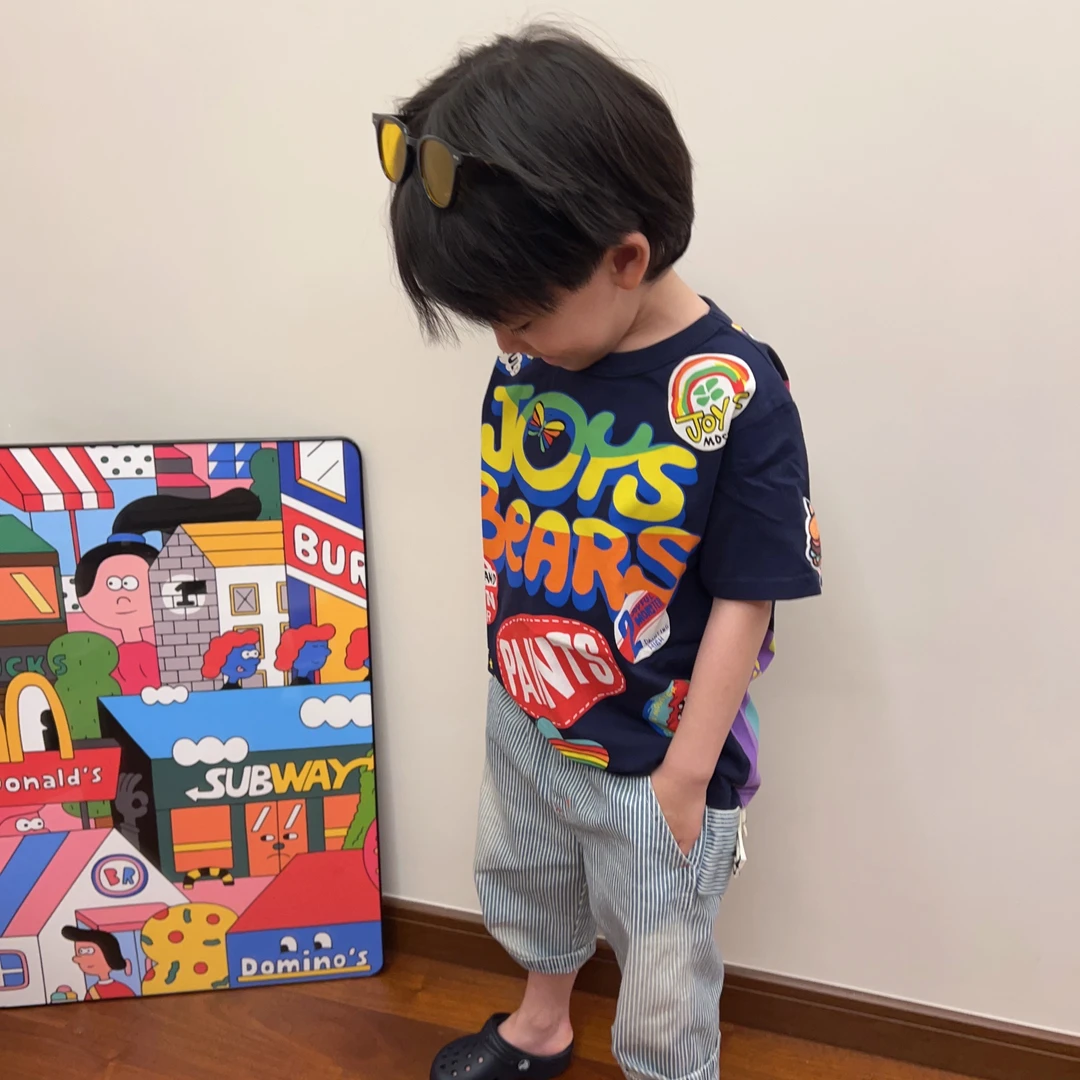 JAM高定童装夏季新款儿童卡通日式韩版短袖上衣洋气宝宝潮流款