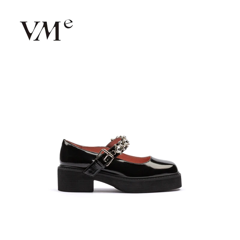 VME/舞魅时尚女鞋玛丽珍粗跟厚底英伦风【VF22A3386】