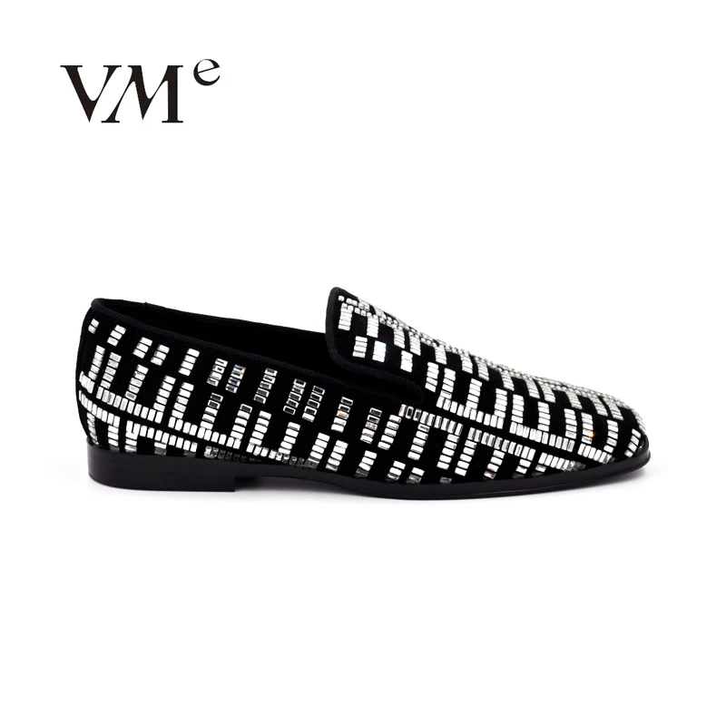 VME/舞魅女士乐福鞋时尚黑色经典千鸟格圆头乐福鞋【VS21C3068】
