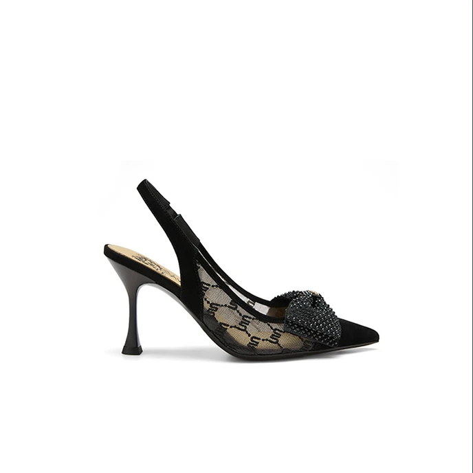 VME/舞魅新款轻奢时尚女士尖头细高跟时装半拖气质【VS23A7045】