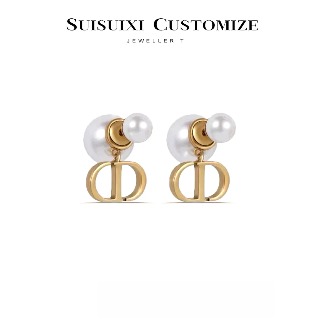 铜合金耳饰   岁岁禧【正确版双珠】cnc精雕高定版 轻奢耳钉