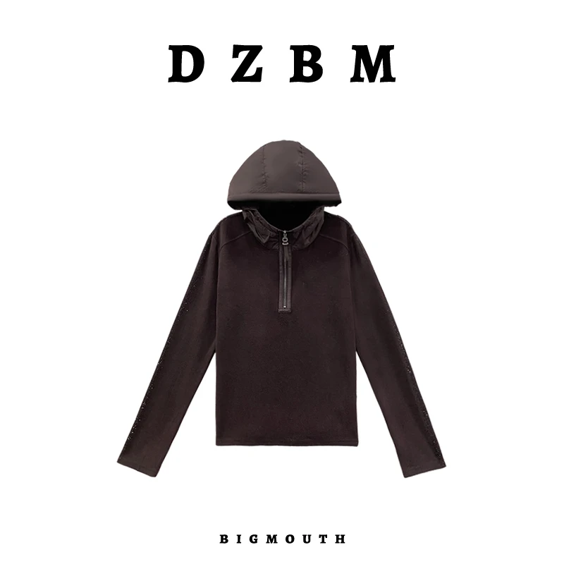 DZBM卫衣上衣针织休闲女士连帽带帽秋冬时尚百搭洋气上衣-S5619