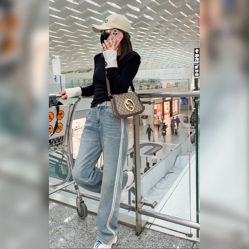 DZBM深圳南油欧货春季新款简约设计感牛仔阔腿裤高端春装DYK1644