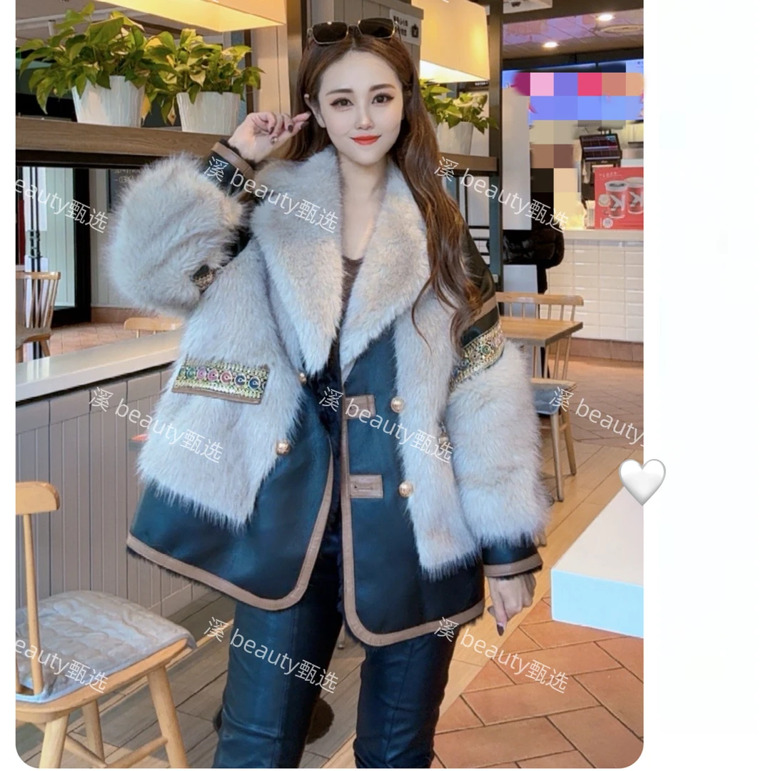 76610     秋冬新款 大西服领短外套 休闲百搭显瘦小个子重工螺纹