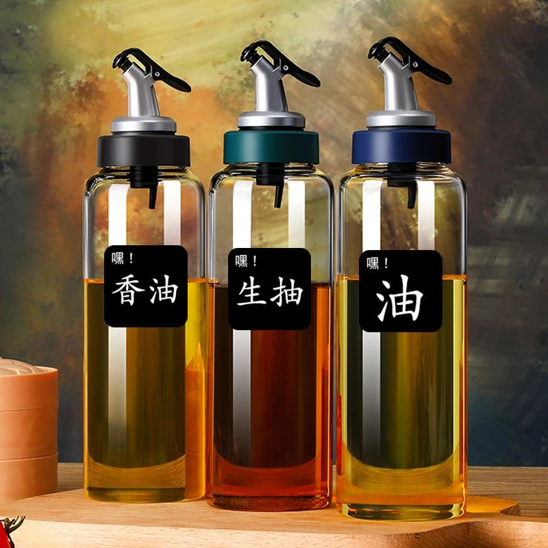 防漏油瓶餐厅调味玻璃油壶玻璃调料瓶厨房家用大容量酱油瓶调料盒