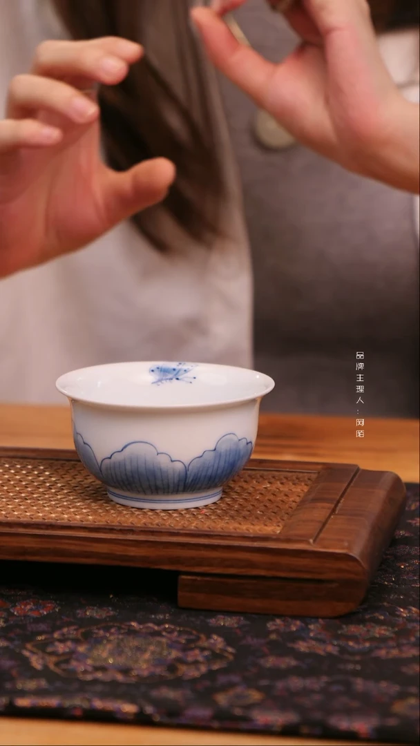 【闪购商品】沁蓝冰芙蓉永乐压手主人杯