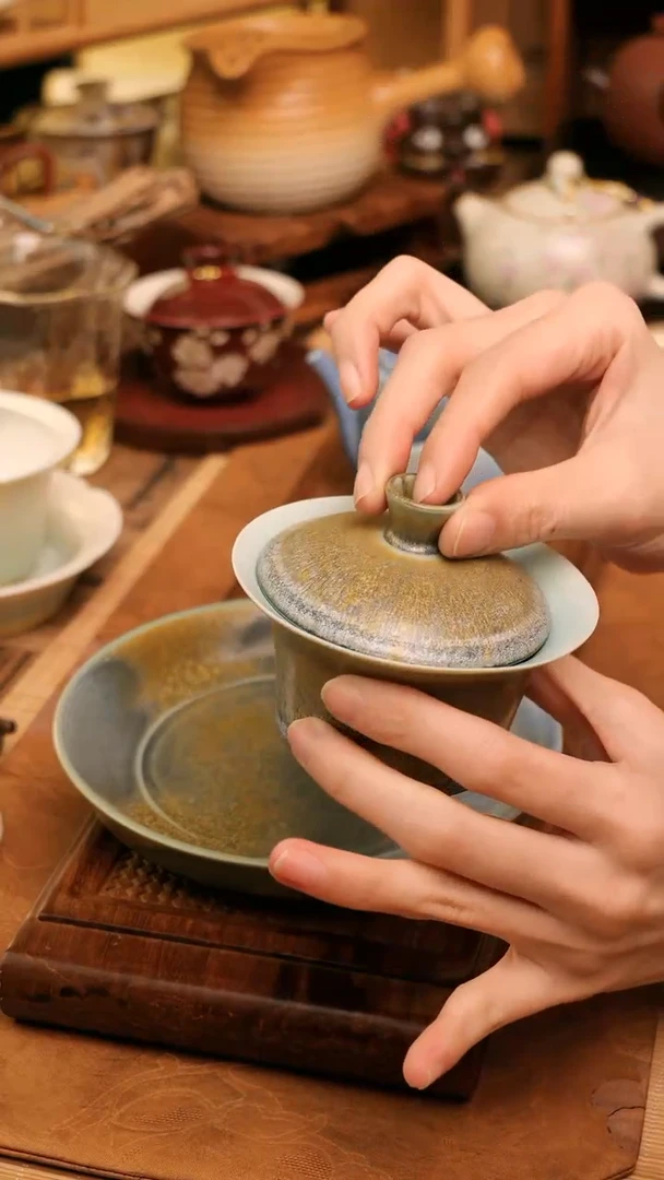 【闪购商品】陶瓷梵高星空二才盖碗