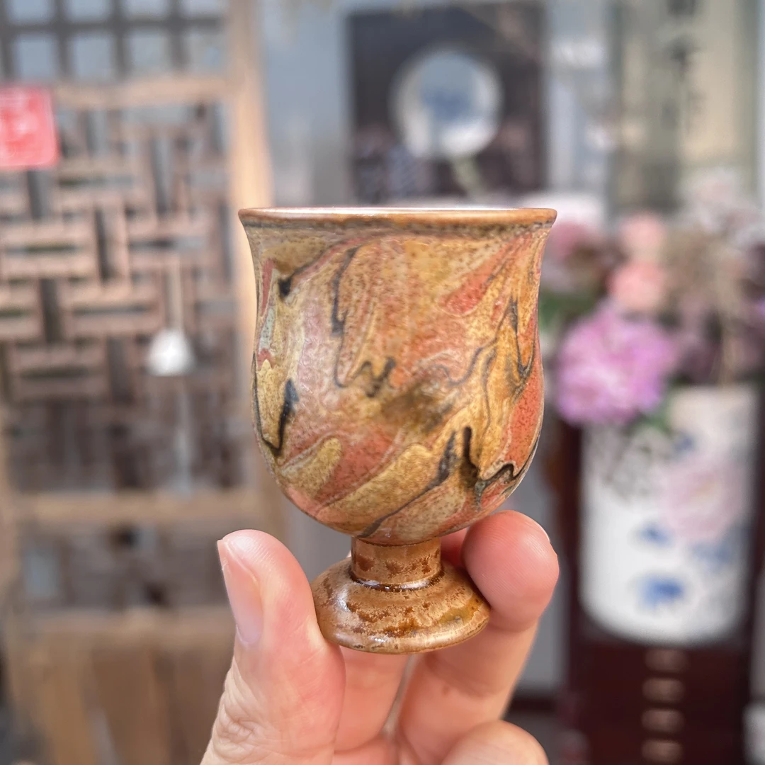 四海新品【敦煌油画美人杯】陶泥敦煌油画美人杯