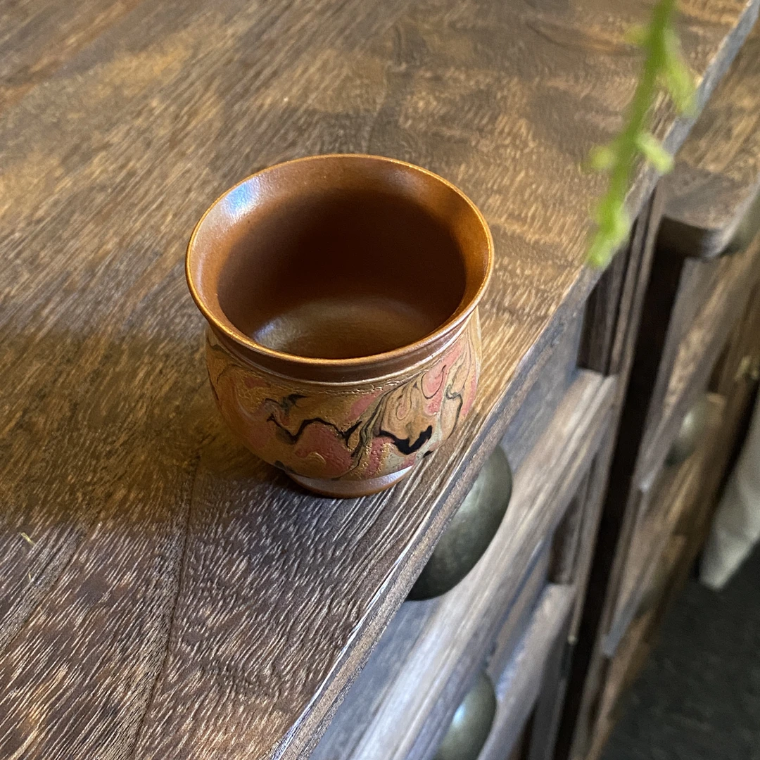 四海【敦煌油画小肚杯】陶泥敦煌油画高温小肚杯容量40ml