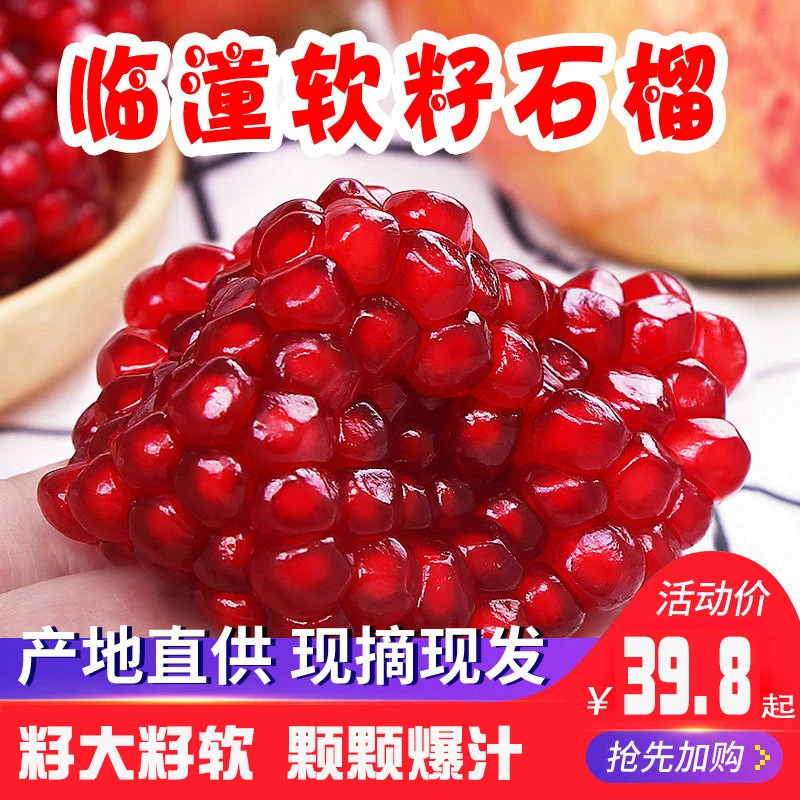 【粉丝专享】陕西临潼软籽石榴5斤9斤皮薄新鲜采摘产地直发香甜多汁