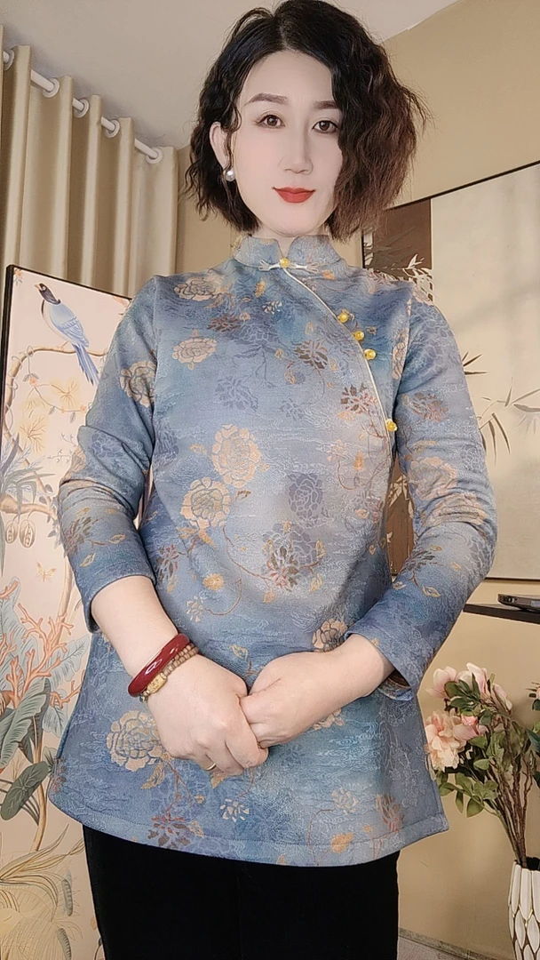 青出于蓝新中式国风打底衫上衣加绒保暖衫