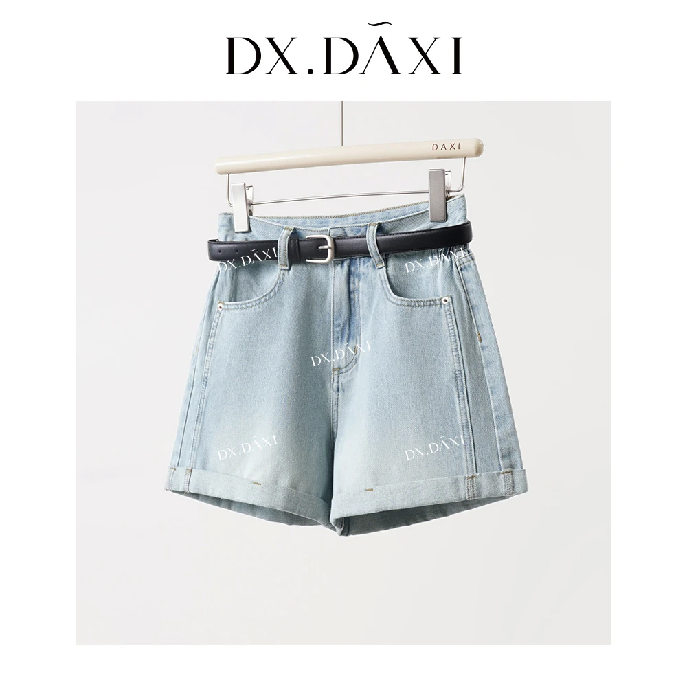 代大喜【蓝调时光】高腰休闲百搭显瘦短裤韩版夏季潮流蓝色牛仔裤