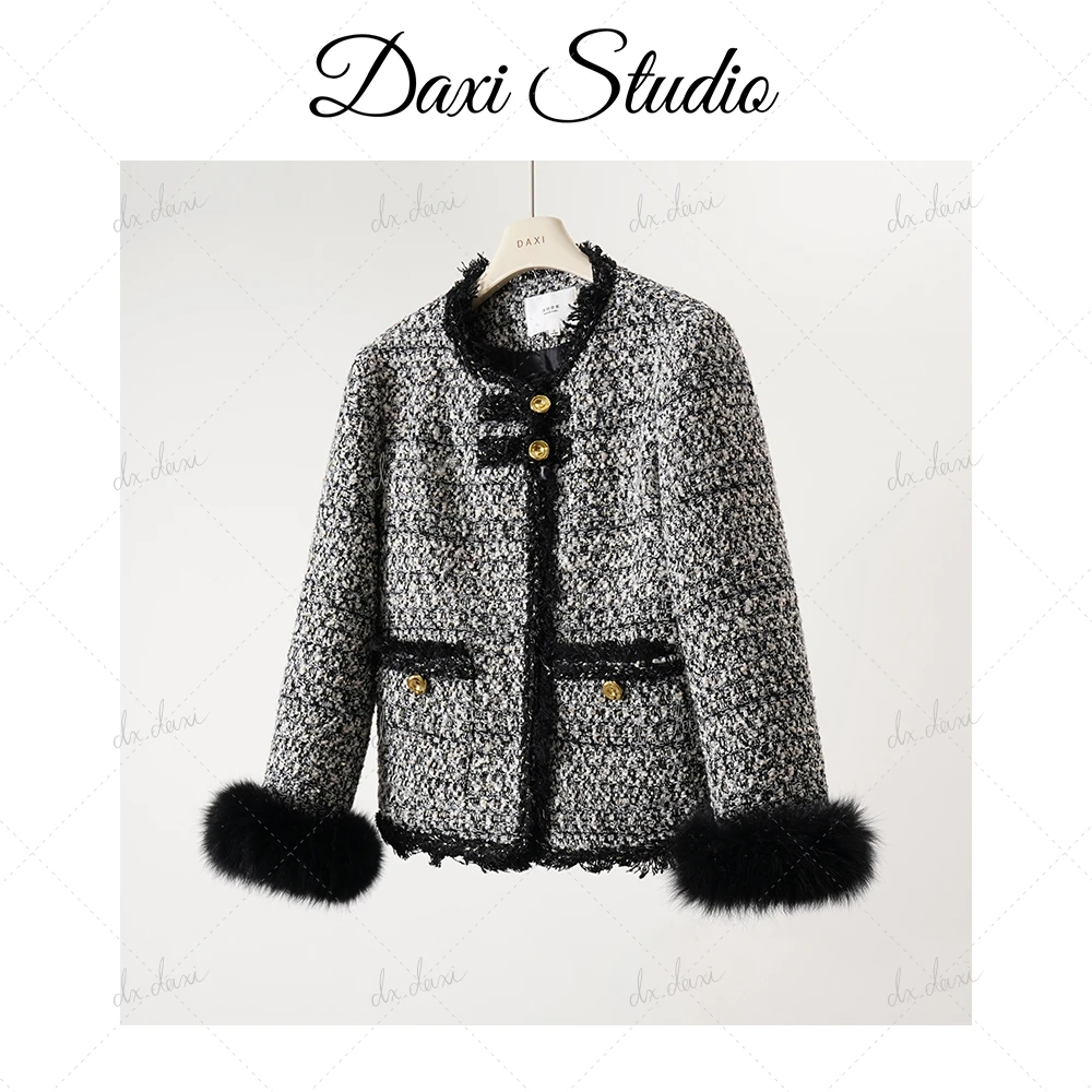 代大喜【云羽霓裳】鸭绒羽绒服女冬季新款小香风外套气质百搭上衣