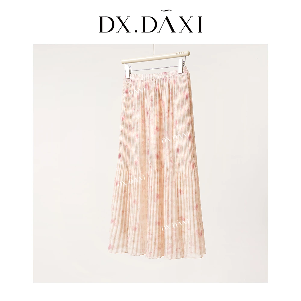 DX.DAXI【初夏花开】24夏季碎花长款女装半身裙印花气质甜美中长裙