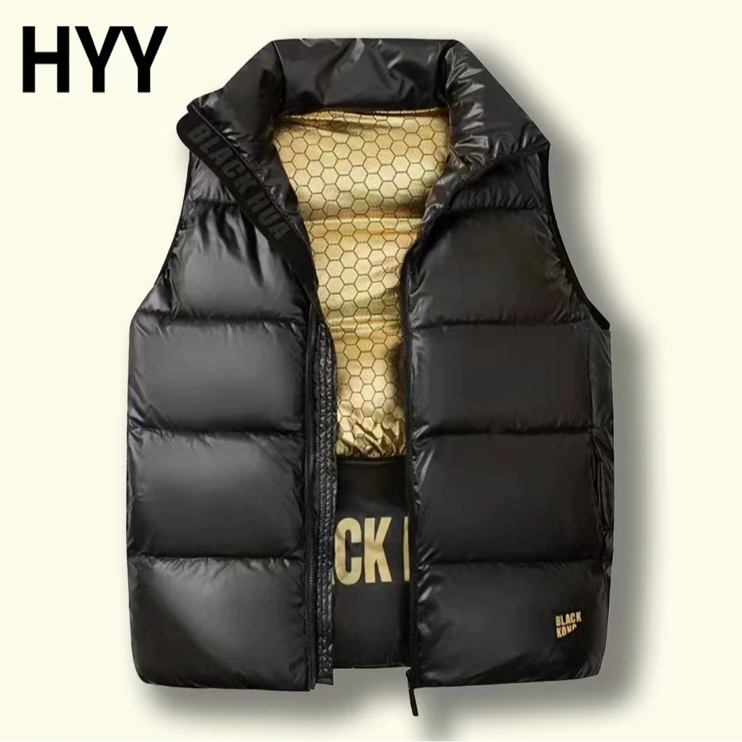 24年新款黑金棉马甲秋冬时尚轻薄短款立领休闲潮流外穿宽松