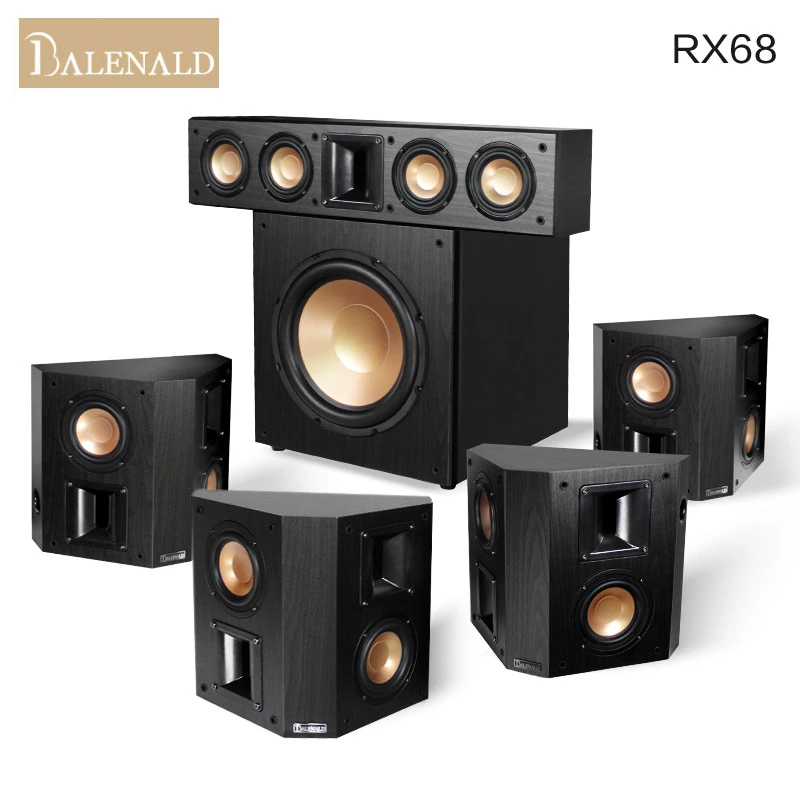 Balenald班龙RX68偶级壁挂家庭影院音响套装ktv点歌机木质全景声