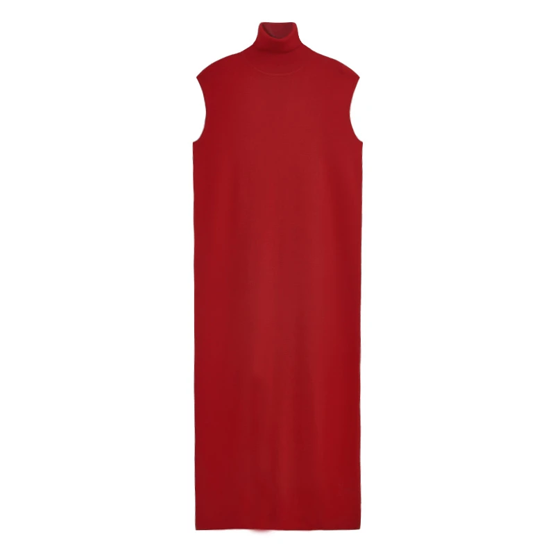 白弓BAIGONG/蓬松感无袖宽松绵羊毛连衣裙39035X