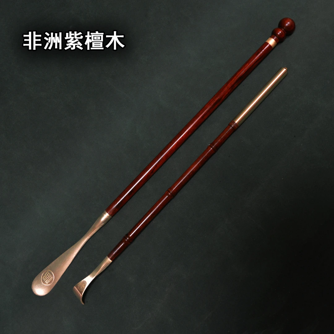 传统木艺鞋拔子痒痒挠套装手工艺铜头鞋拔子抓痒神器红木技艺国风
